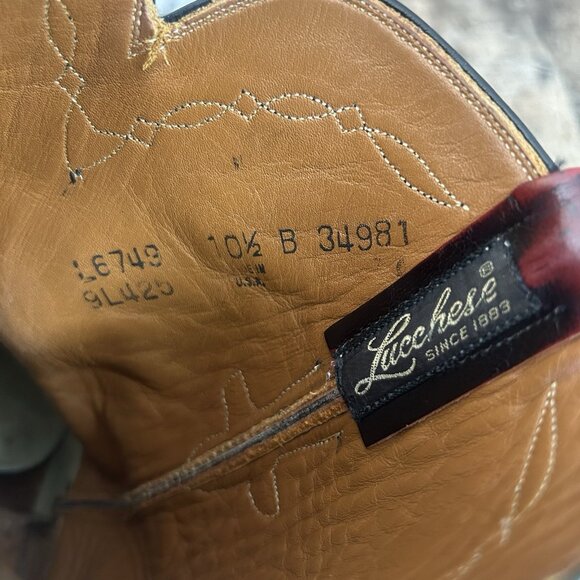 Lucchese Classics L6749 Vintage Black Cherry Roper Cowboy Boots Mens 10.5 B - Picture 5 of 12